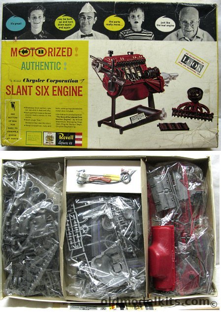 Revell 1/4 Chrysler Slant Six (Slant 6) - Cutaway Motorized 1/4 Scale Engine, H1553-1295 plastic model kit